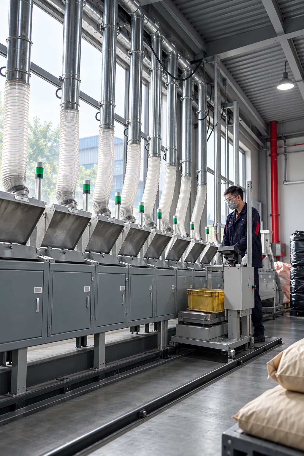 HENGBRAKE friction material batching line with operator supervision