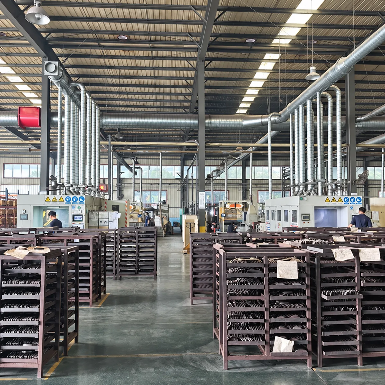 Brake pad production floor at Heng Yu